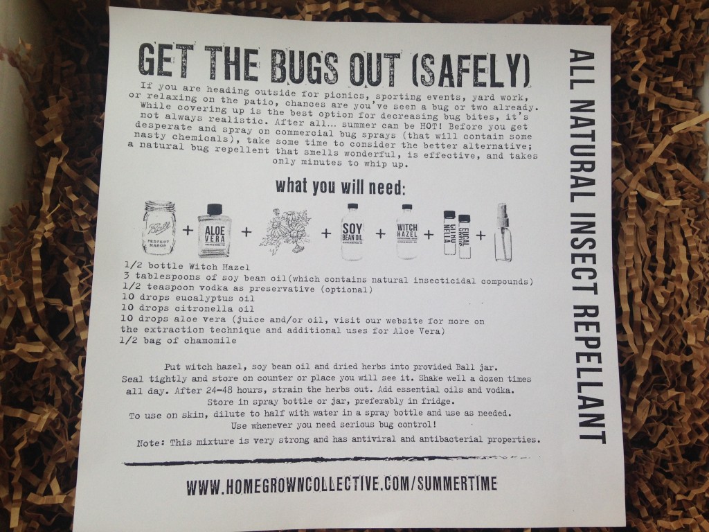 the homegrown collective june 2014 project all natural insect repellant info card