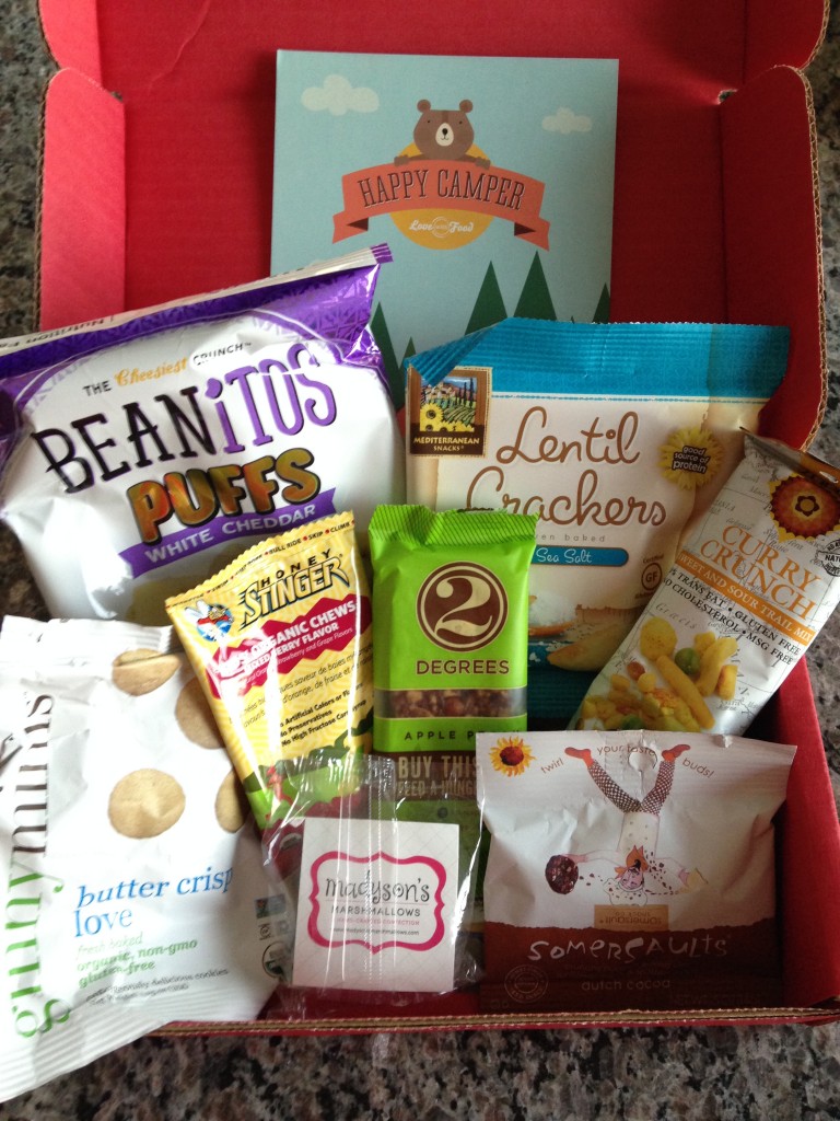 contents of july 2014 love with food box including eight snacks