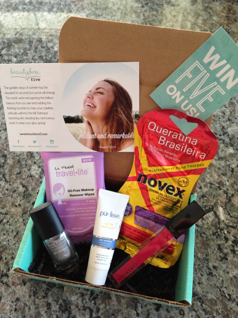 august 2014 beauty box 5 contents