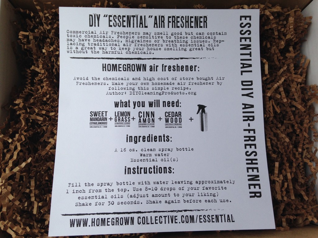 the homegrown collective july 2014 project essential diy air freshener info card