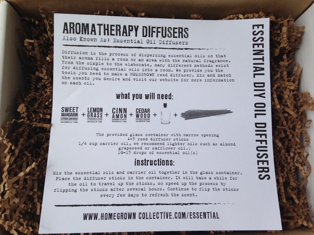 the homegrown collective july 2014 project essential diy aromatherapy oil diffusers info card