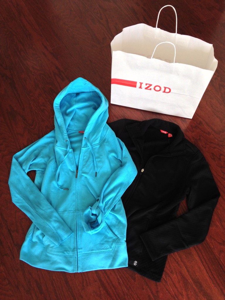 izod jackets mixed media in teal and diamond check fleece in black