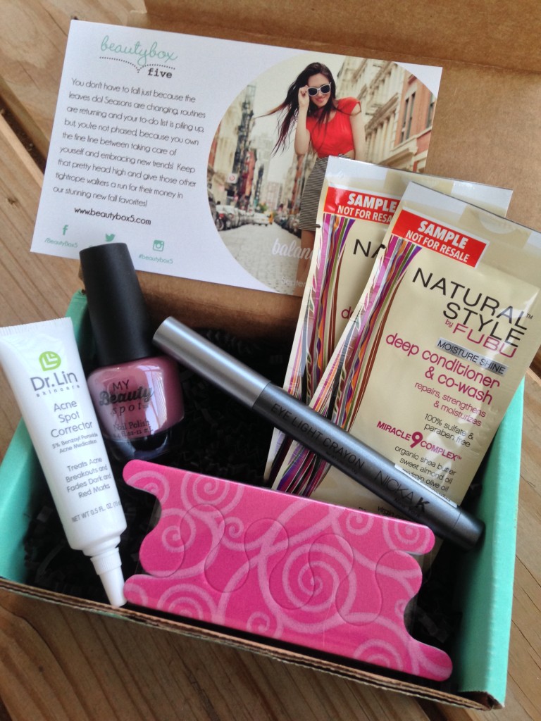 september 2014 beauty box 5 contents