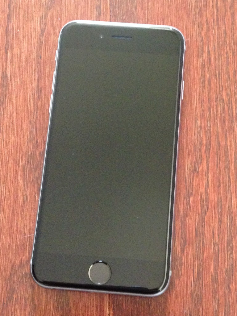 front of iphone 6 in space gray