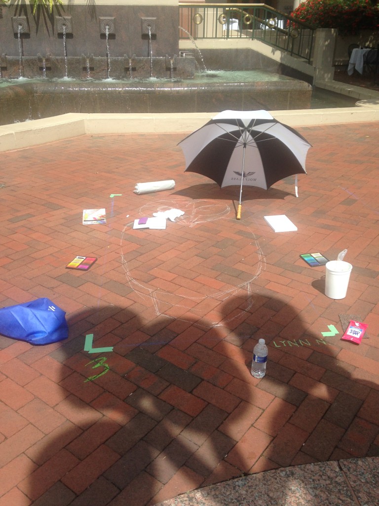 chalkfest reston space on ground for professional artist drawing