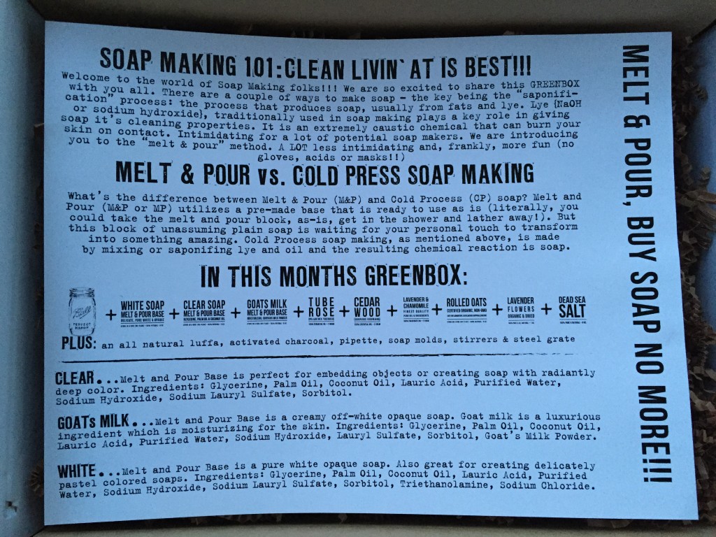 the homegrown collective september 2014 melt & pour info card
