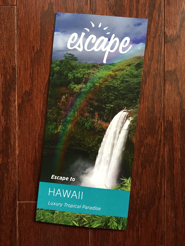escape monthly november hawaii box info card