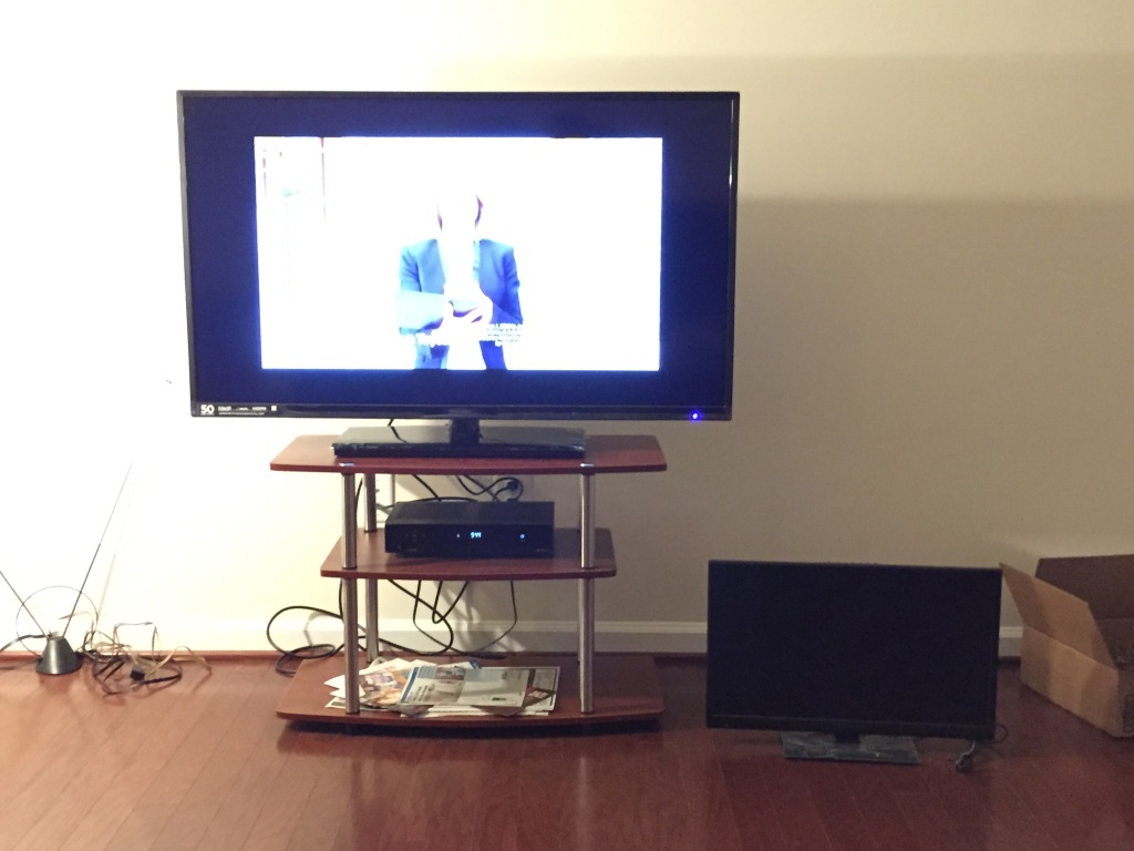 brand new 50 inch tv versus small 24 inch old one