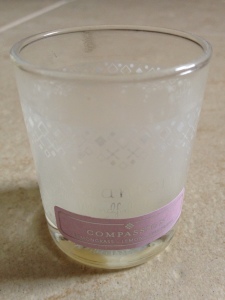 empty sranrom compassion candle glass container