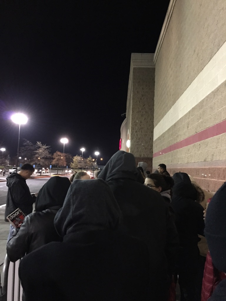 line outside target store thanksgiving night for target black friday store opening sale
