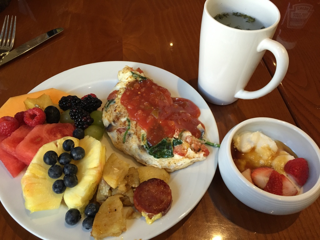 breakfast spread from breakfast buffet at turtle bay resort