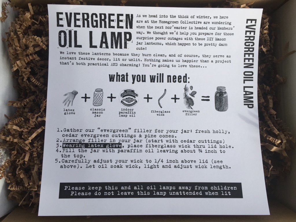 the homegrown collective november 2014 project evergreen oil lamp info card