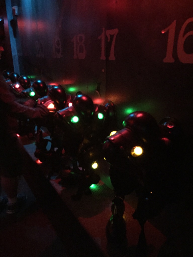 laser tag gear hanging on the wall
