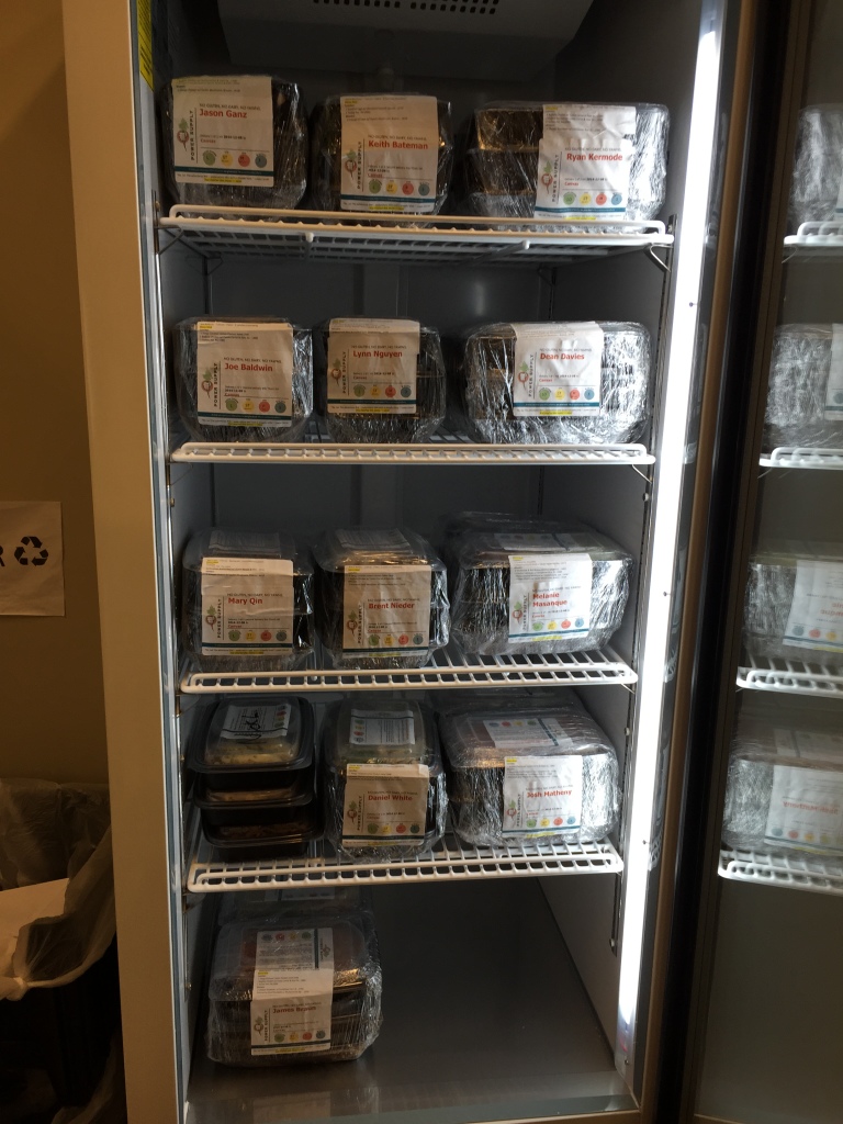 power supply meals packaged for each person and put in fridge
