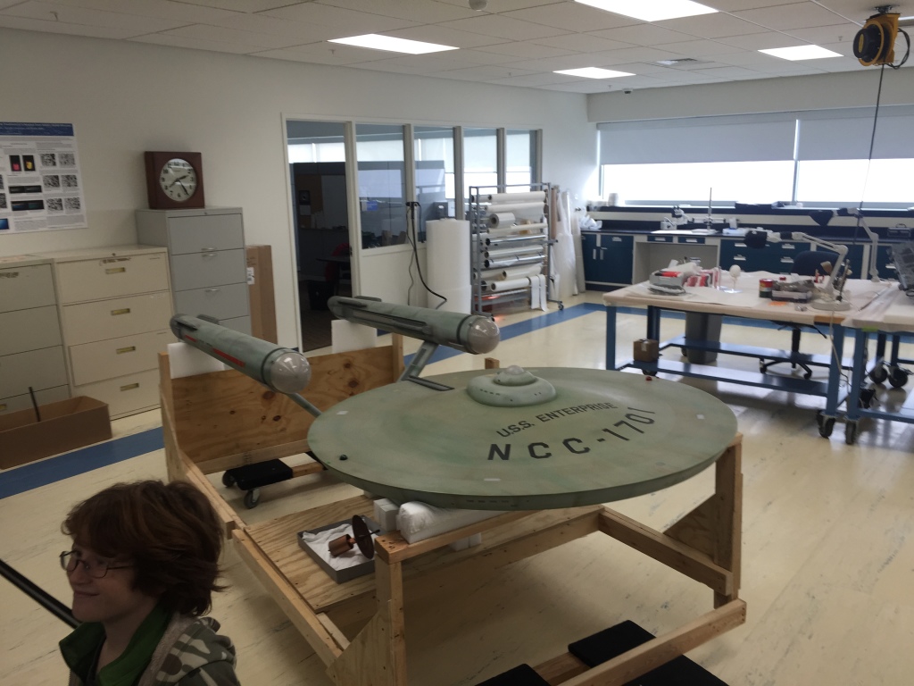 star trek spaceship model in udvar-hazy conservation lab