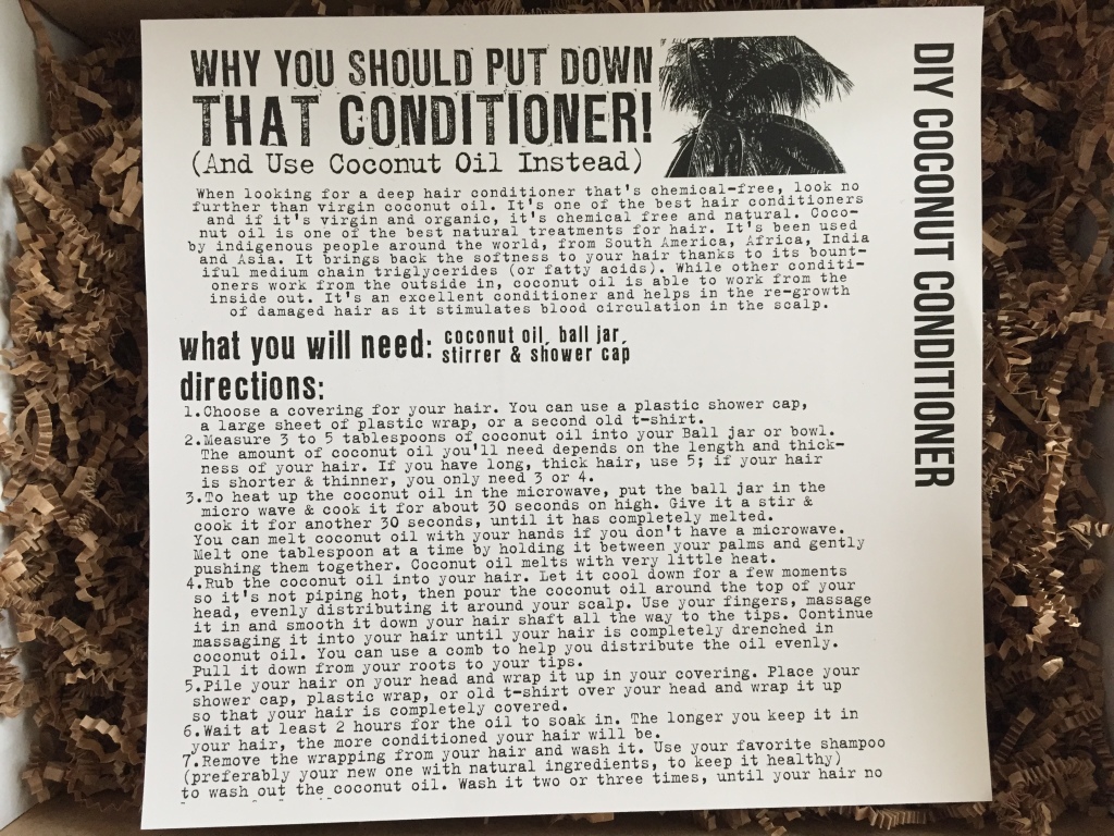 the homegrown collective january 2015 diy coconut conditioner info card