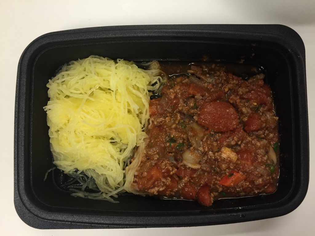 power supply mushroom and beef bolognese over spaghetti squash mixitarian/paleo dinner meal open