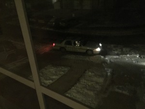 loudoun county sheriff's car parked outside in dark