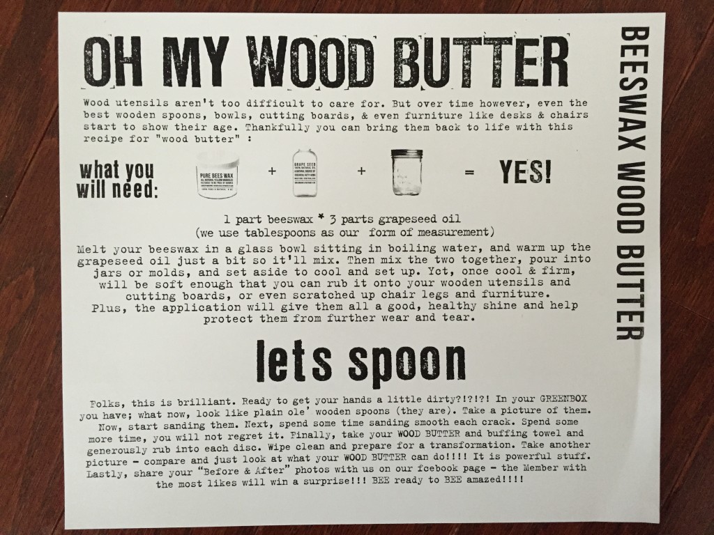 the homegrown collective february 2015 project beeswax wood butter info card