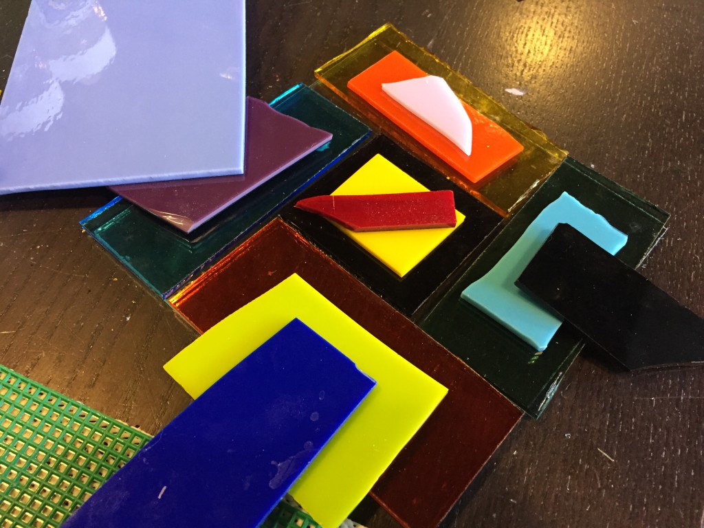 designing trivet with three layers of colored glass