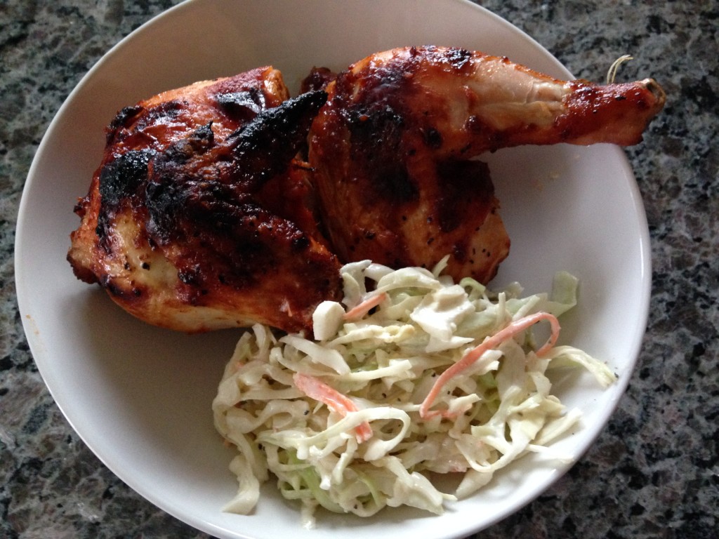 hello fresh bbq chicken with cole slaw finished product