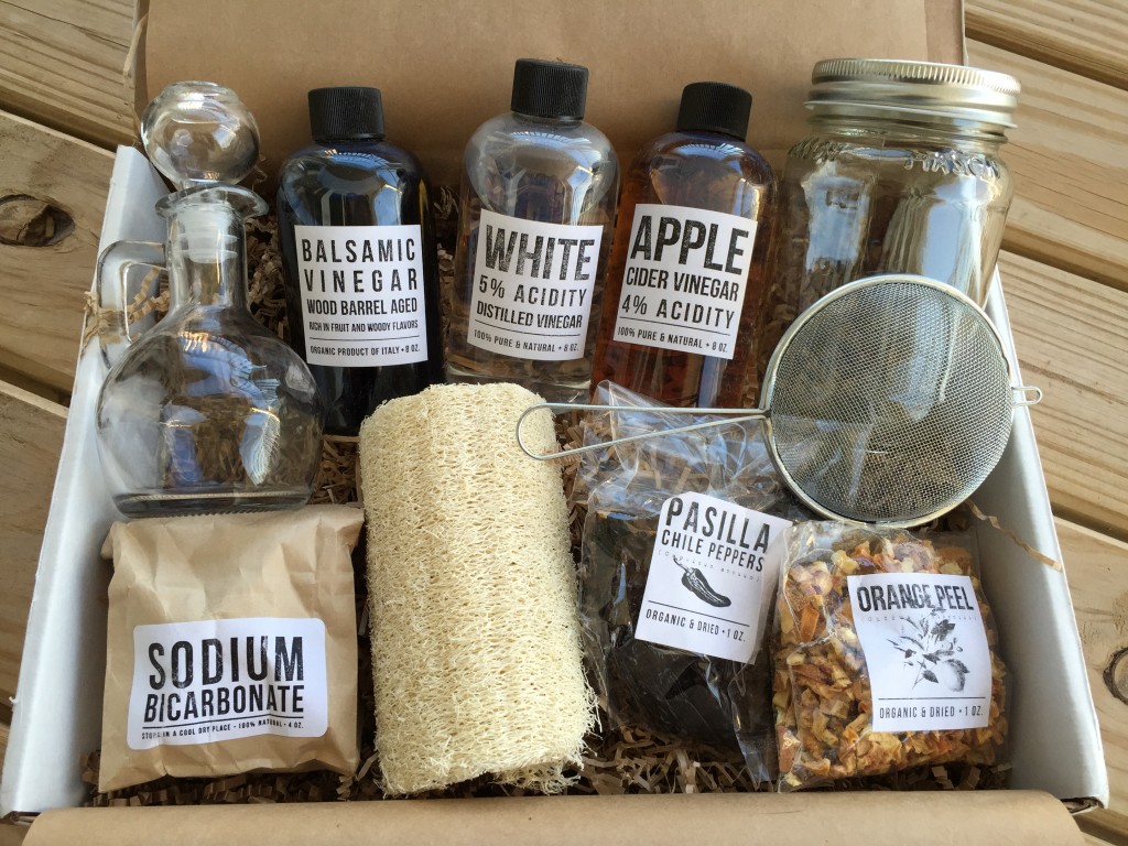 contents of the homegrown collective march 2015 box with vim & vinegar theme