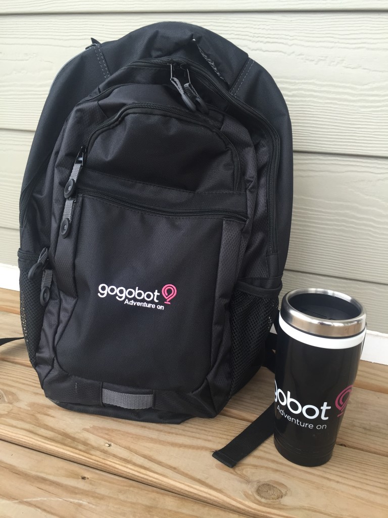 gogobot pro 2015 backpack and travel mug/tumbler