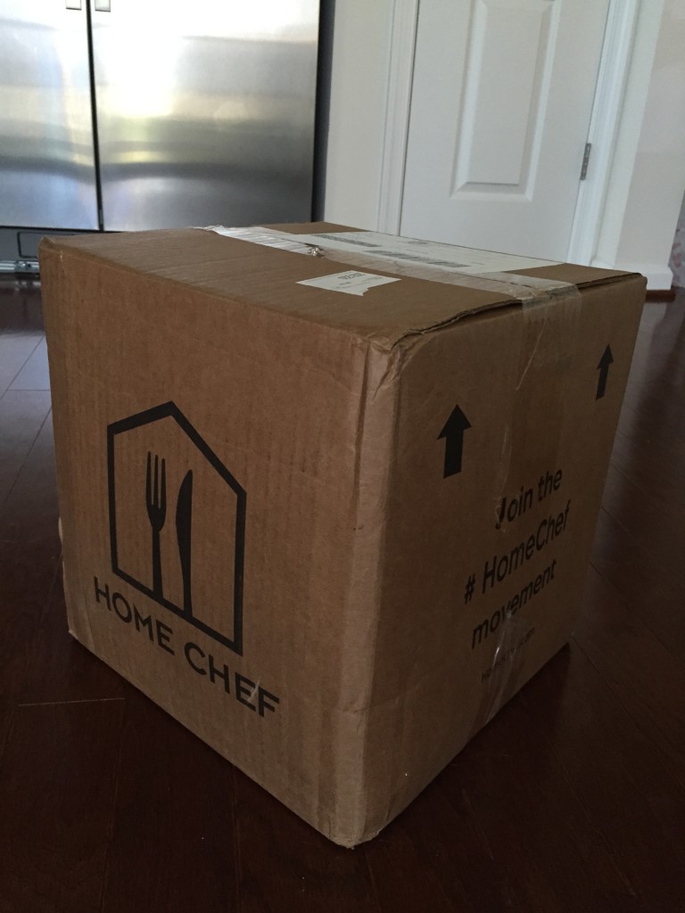 home chef cardboard box of food