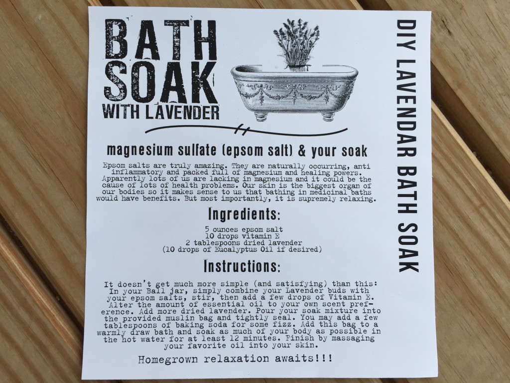 the homegrown collective june 2015 project diy lavender bath soak info card