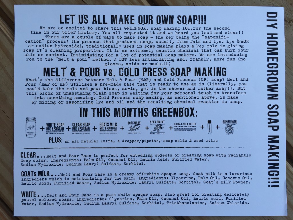 the homegrown collective july 2015 diy homegrown soap making info card