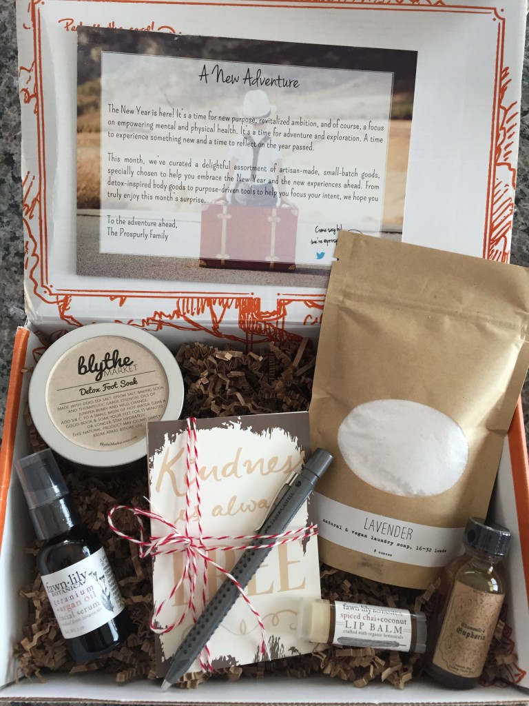 prospurly january 2016 box open with products showing