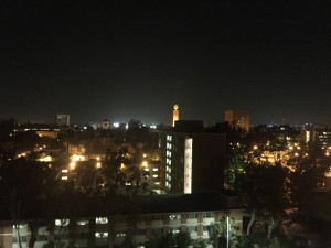night view of usc campus from radisson hotel midtown