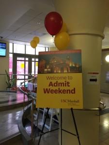 usc marshall admit weekend welcome sign
