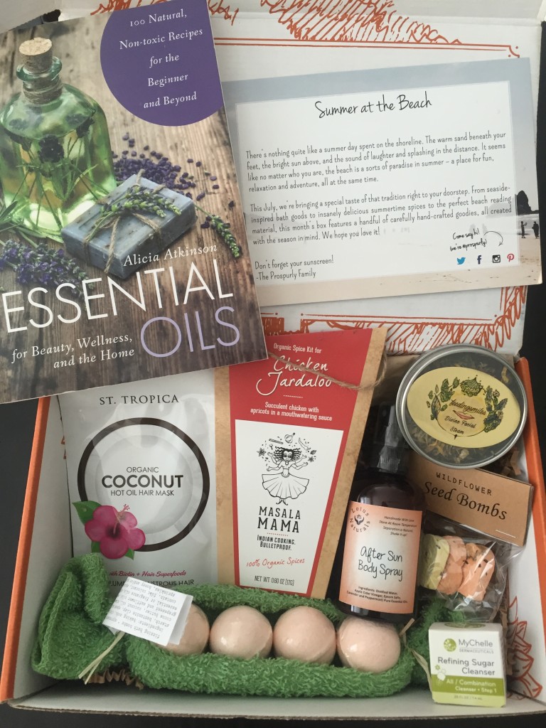 prospurly july 2016 box open with products showing