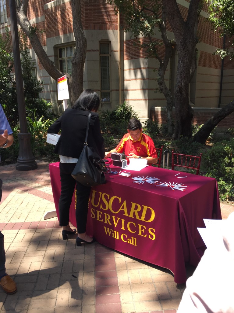 uscard table at usc marshall mba orientation