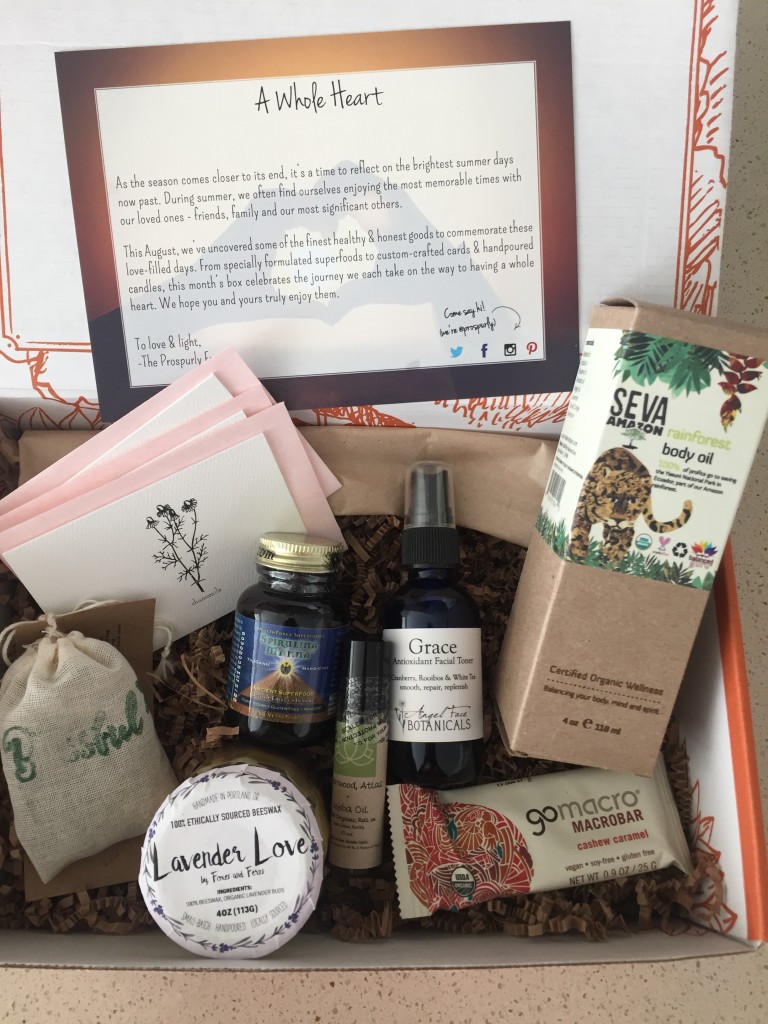 prospurly august 2016 box open with products showing