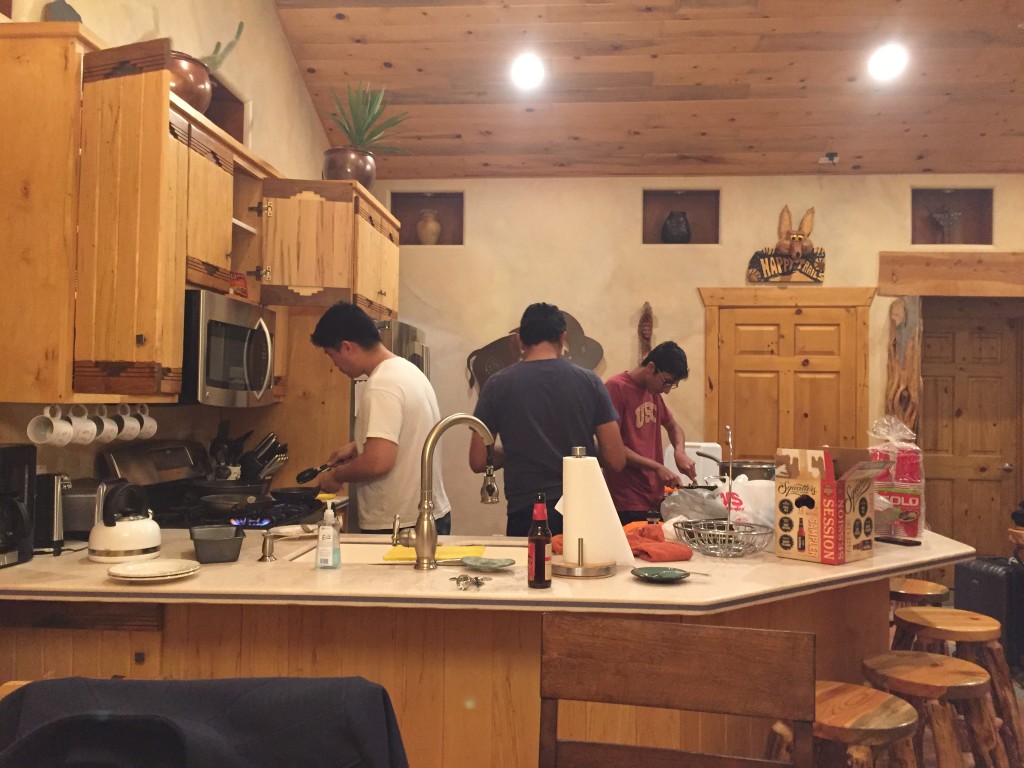 men of the household cooking