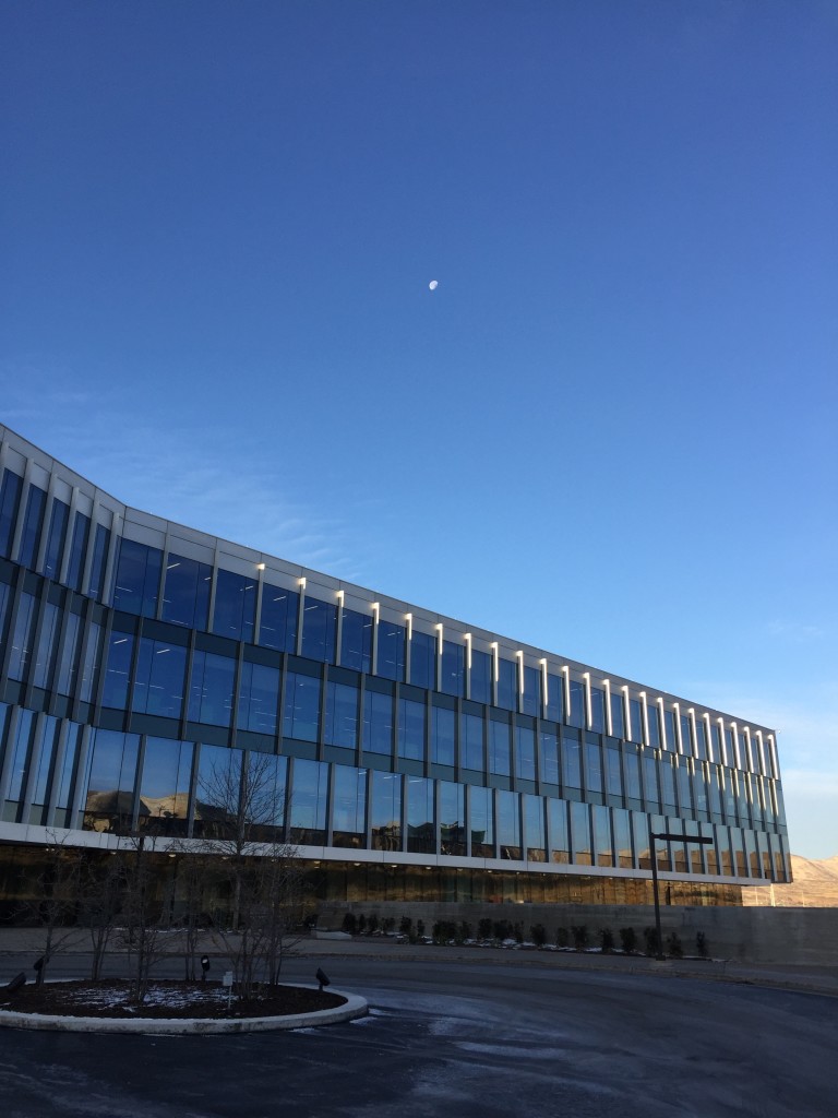 moon over adobe headquarters building