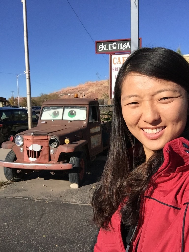 selfie with the truck from the movie cars