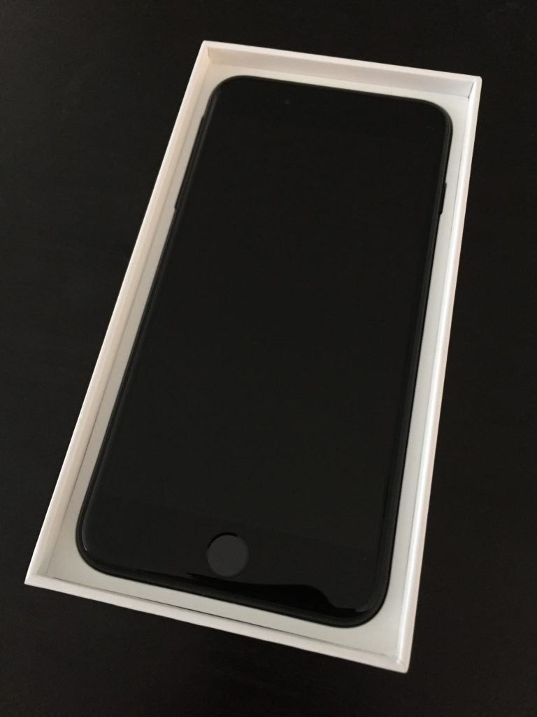 front of iphone 7 plus in black