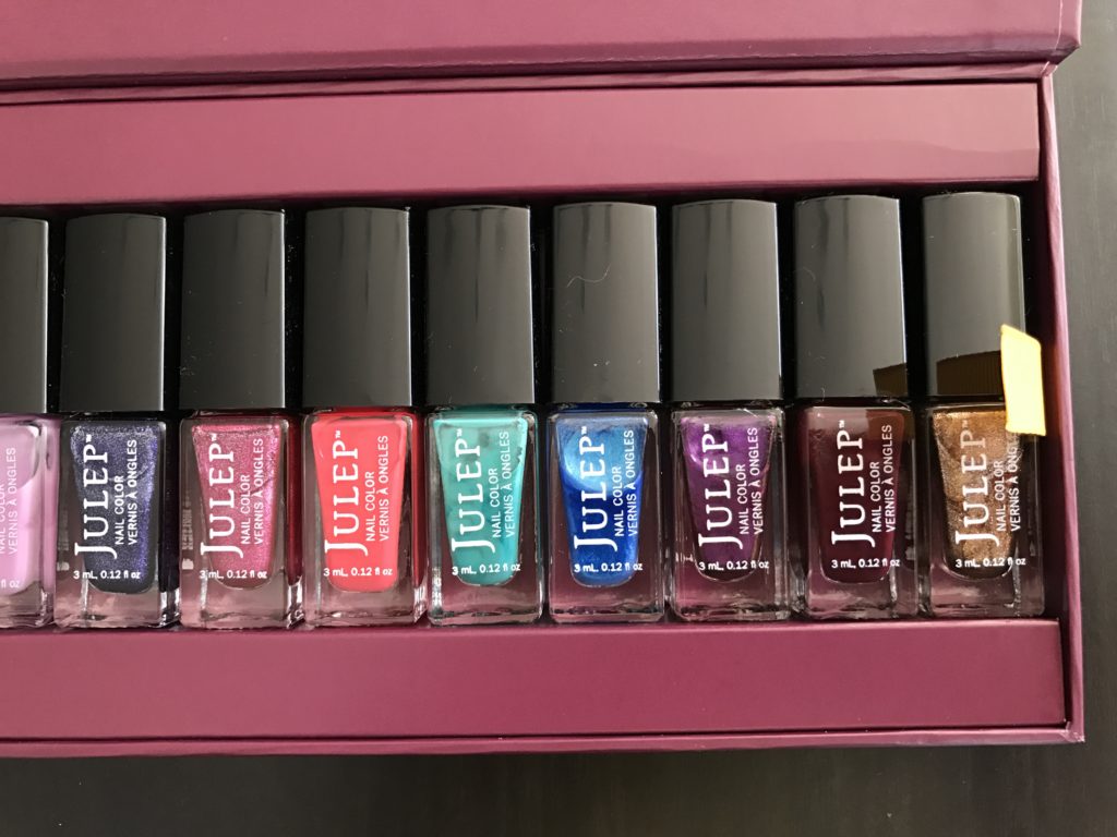 julep coveted collection mini nail polishes box right half of box